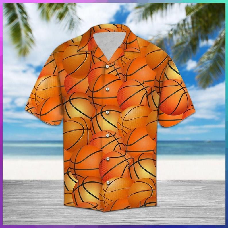 Basketball Orange Amazing Design Hawaiian Shirt- For men and women ...