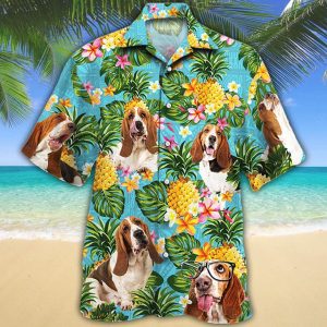 Basset Hound Dog Pineapple Hawaiian Shirt- For men and women - Fanshubus