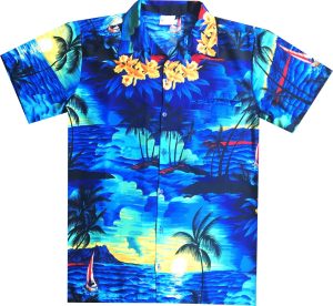 Beach Blue Black Amazing Design Hawaiian Shirt- For men and women - Fanshubus