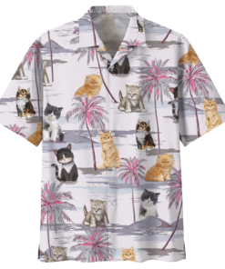 Beach Cat Hawaiian Shirt (2) - For men and women - Fanshubus