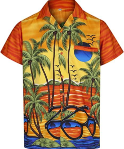 Beach Holiday Sunglasses Style Hawaiian Shirt- For men and women - Fanshubus