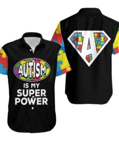 Beach Shirt Autism Support Superhero Hawaiian Shirt- For men and women - Fanshubus