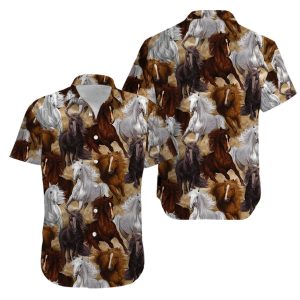 Beach Shirt Beautiful HorShirte Art Hawaiian Aloha Shirt- For men and women - Fanshubus