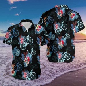 Beach Shirt Bicycle Hawaiian Aloha Shirts- For men and women - Fanshubus