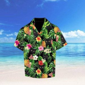 Beach Shirt Buy Hawaiian Aloha Shirts Cat Pineapple 3D- For men and women - Fanshubus