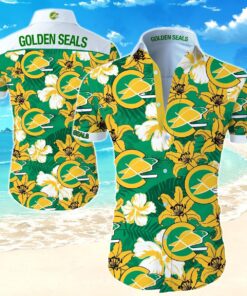 Beach Shirt California Golden Seals Hawaiian Shirt- For men and women - Fanshubus