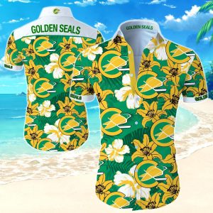 Beach Shirt California Golden Seals Hawaiian Shirt- For men and women - Fanshubus