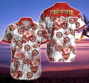 Beach Shirt Order Hawaiian Aloha Shirts Firefighter Tropical Hawaiian- For men and women - Fanshubus