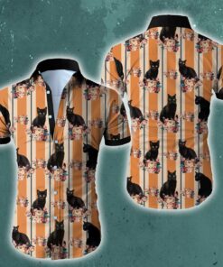 Beach Shirt Wozoro Black Cat Hawaiian Shirt- For men and women - Fanshubus