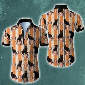 Beach Shirt Wozoro Black Cat Hawaiian Shirt- For men and women - Fanshubus