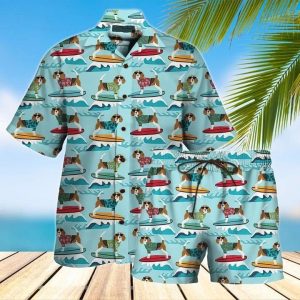 Beagle Hawaiian Shirt Set- For men and women - Fanshubus