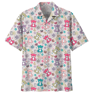 Bear Hawaiian Shirt Navy- For men and women - Fanshubus