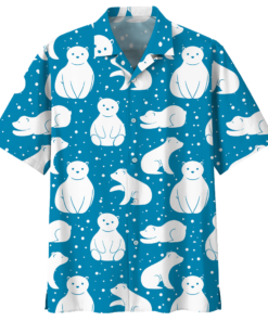 Bear Hawaiian Shirt Royal- For men and women - Fanshubus