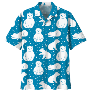 Bear Hawaiian Shirt Royal- For men and women - Fanshubus