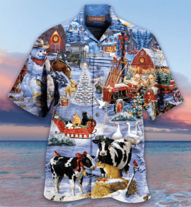 Beautiful Farm On Christmas Days Hawaiian Shirt- For men and women - Fanshubus