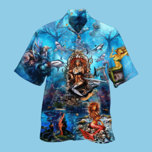 Beautiful Mermaid In The Ocean Hawaiian Shirt- For men and women - Fanshubus