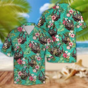 Beetle Green Unique Design Hawaiian Shirt - For men and women - Fanshubus