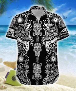 Bicycle Skull Pattern Art Hawaiian Shirt- For men and women - Fanshubus