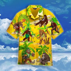 Bigfoot Bear Summer Hawaiian Shirt- For men and women - Fanshubus