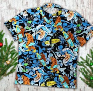 Bigfoot Multicolor Unique Design Hawaiian Shirt- For men and women - Fanshubus
