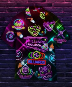 Billiard Club Neon Hawaiian Shirt