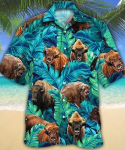 Bison Lovers Hawaiian Shirt .