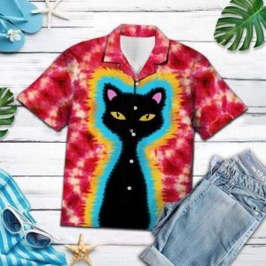 Black Cat Hawaiian Shirt | For Men &amp; Women | Adult | Hw8108- For men and women