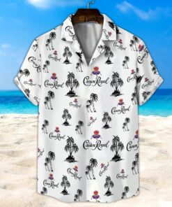 Black Crown Royal Palm Tree All Over Print 3D Unisex Hawaiian Shirt And Beach Short- For men and women - Fanshubus