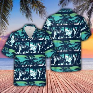 Blue Team Roping Coconut Tree Summer Vibe Unisex Hawaiian Shirts Beach Shorts- For men and women - Fanshubus