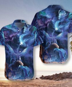 Blue Universe Dragon Hawaiian Shirt- For men and women - Fanshubus