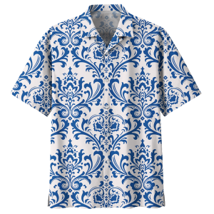 Bohemian Blue Nice Design Unisex Hawaiian Shirt- For men and women - Fanshubus