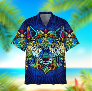 Boho Wolf Hippie Hawaiian Shirt- For men and women - Fanshubus