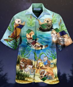 Books Make Otter Day Hawaiian Shirt- For men and women - Fanshubus