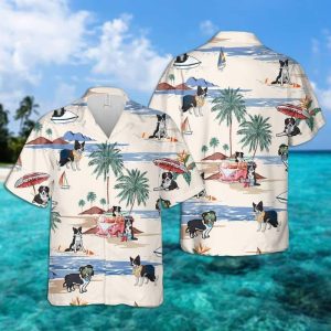 Border Collie Summer Beach Hawaiian Shirt - For Men and Women - Fanshubus