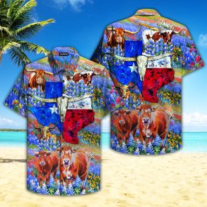 Born In Texas Forever Bluebonnet Hawaiian Shirt | For Men &amp; Women | Adult |- For men and women - Fanshubus