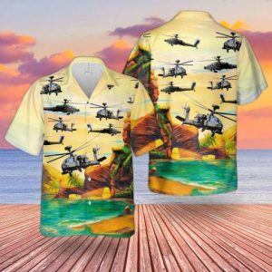 British Army Westland Wah-64 Veteran Hawaiian Shirt- For men and women - Fanshubus