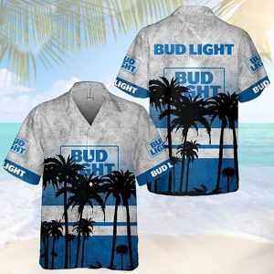 Bud Light Palm Tree Hawaiian Shirt- For men and women - Fanshubus