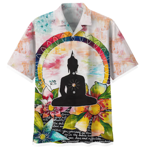 Buddha Hawaiian Shirt Navy (2)- For men and women - Fanshubus