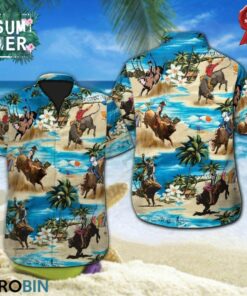 Bull Riding Hawaiian  Shirt .