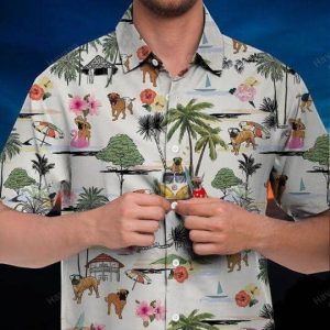 Bullmastiff Hawaiian Shirt Hawaiian Shirt Hawaii Beach Retro - Fanshubus