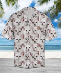 Burmilla White Unique Design Hawaiian Shirt- For men and women - Fanshubus