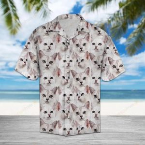 Burmilla White Unique Design Hawaiian Shirt- For men and women - Fanshubus