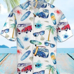 Bus Go To The Beach Hawaiian Shirt- For men and women - Fanshubus
