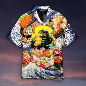 But First Zilla King Eats Sushi Hawaiian Shirt- For men and women - Fanshubus