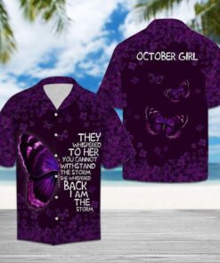 Butterfly And October Girl Hawaiian Shirt- For men and women - Fanshubus