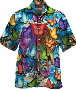 Butterfly Hawaiian Shirt (1)- For men and women - Fanshubus