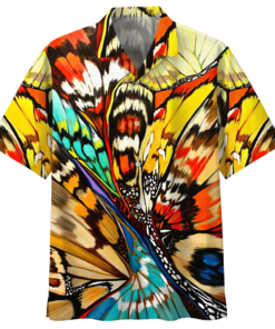 Butterfly Hawaiian Shirt Black (3)- For men and women - Fanshubus