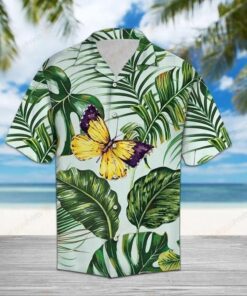 Butterfly Palm Green Amazing Design Hawaiian Shirt- For men and women - Fanshubus