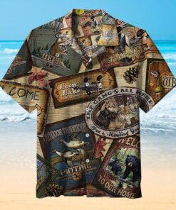 Cabin Sign Collage Hawaiian Shirt- For men and women - Fanshubus