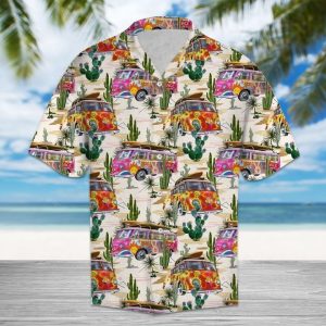 Cactus HippieWhite Nice Design Unisex Hawaiian Shirt- For men and women - Fanshubus